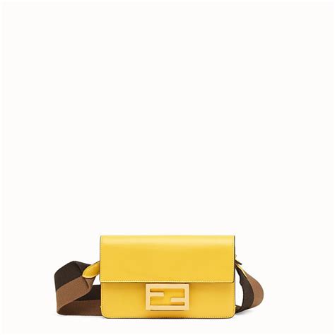 fendi mini baguette yellow|small fendi bag with strap.